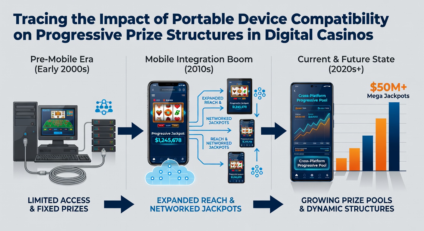 Analytics dashboard displaying progressive prize trends across mobile and desktop casino platforms